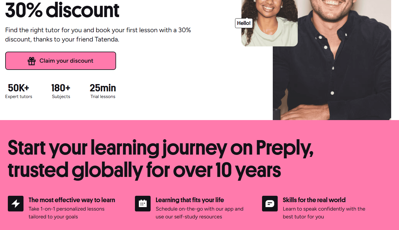 Preply Online Tutoring main